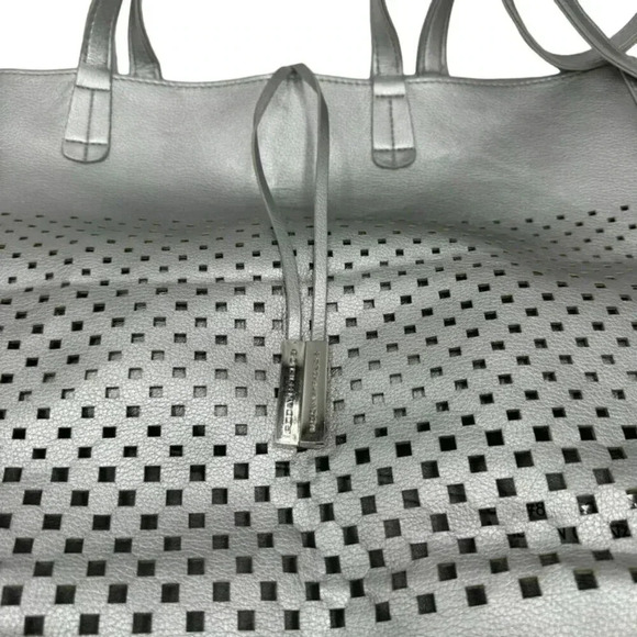 Perforated Silver Bag Tote Lightweight Soft Stores Flat/Compactly (R+F) - Picture 5 of 7